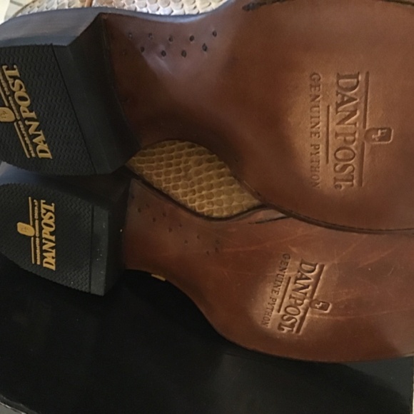 Cowboy boots- DAN POST Honey Waxy 9.5 EW Python - Picture 7 of 14
